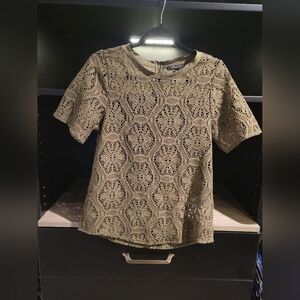 Women's small Olive green lace top Banana Republic